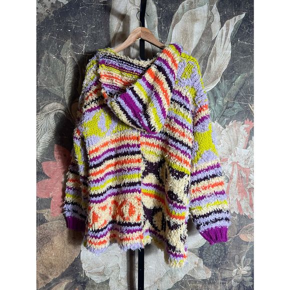 New Free People Peggy Cardigan in Sunshine Orchid Combo - Picture 5 of 7